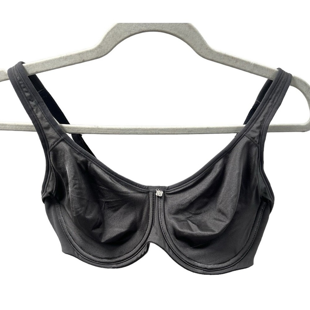 Barely Breezies Bra Gray 34D Wire Support  No Padding Satin New Without Tags